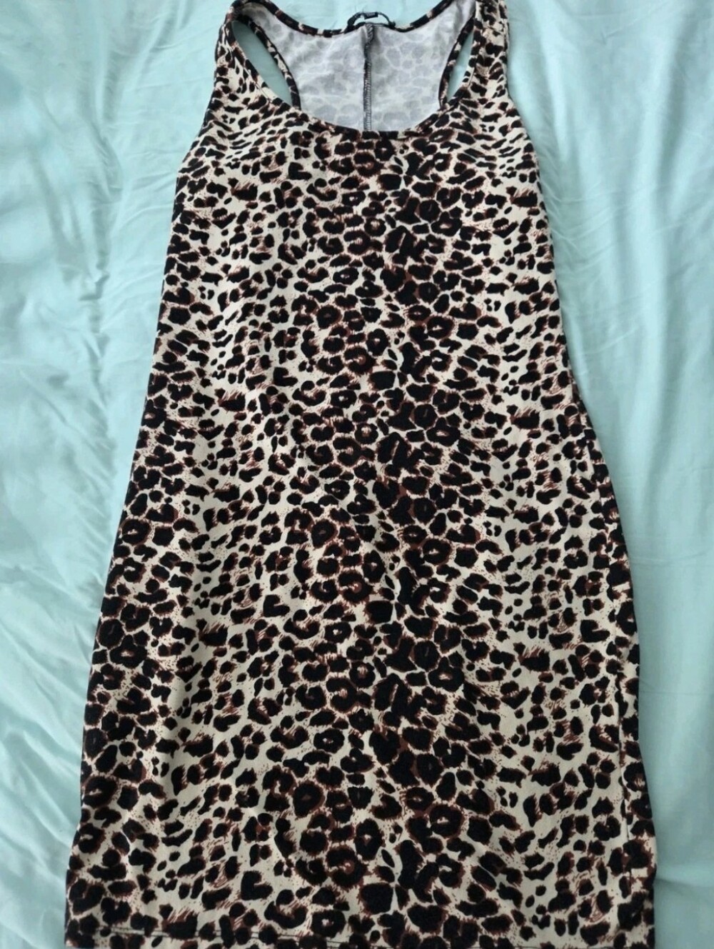 Leopard Print Racerback Dress - Brown & Black